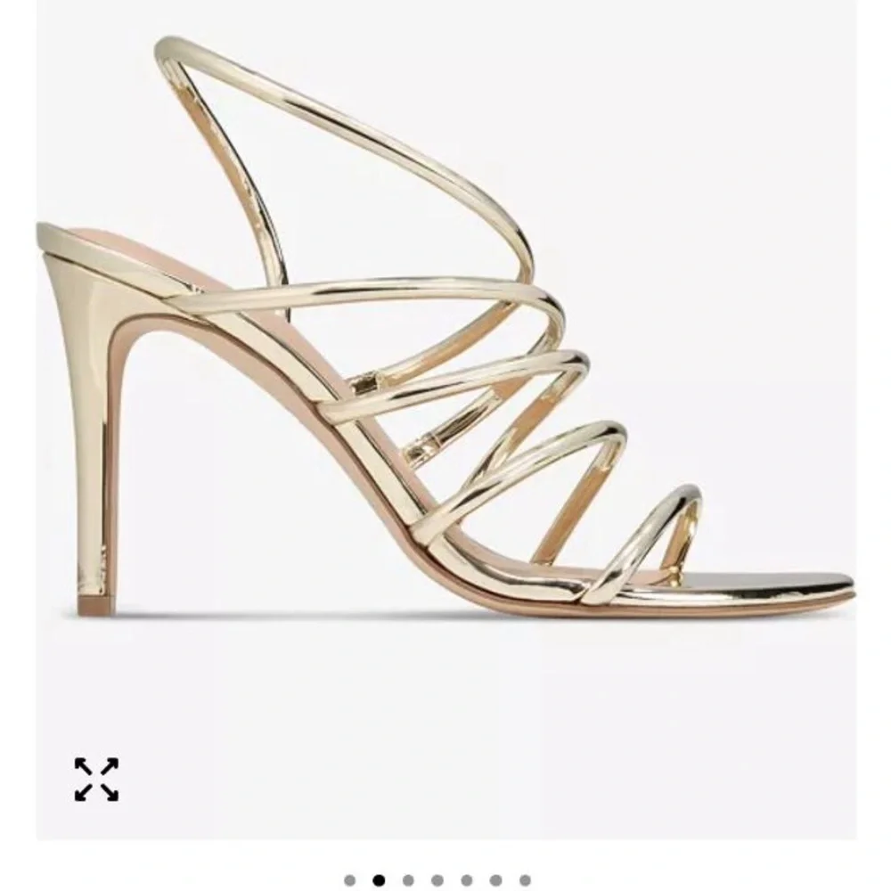 Like New INC Women's Ginny Strappy Stiletto Sandals - Light Gold US 10